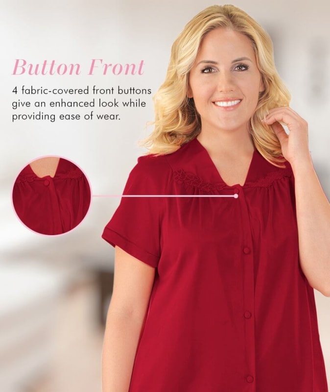 Exquisite Form Short Sleeve Pajamas Plus - Sangria Sleep / Lounge