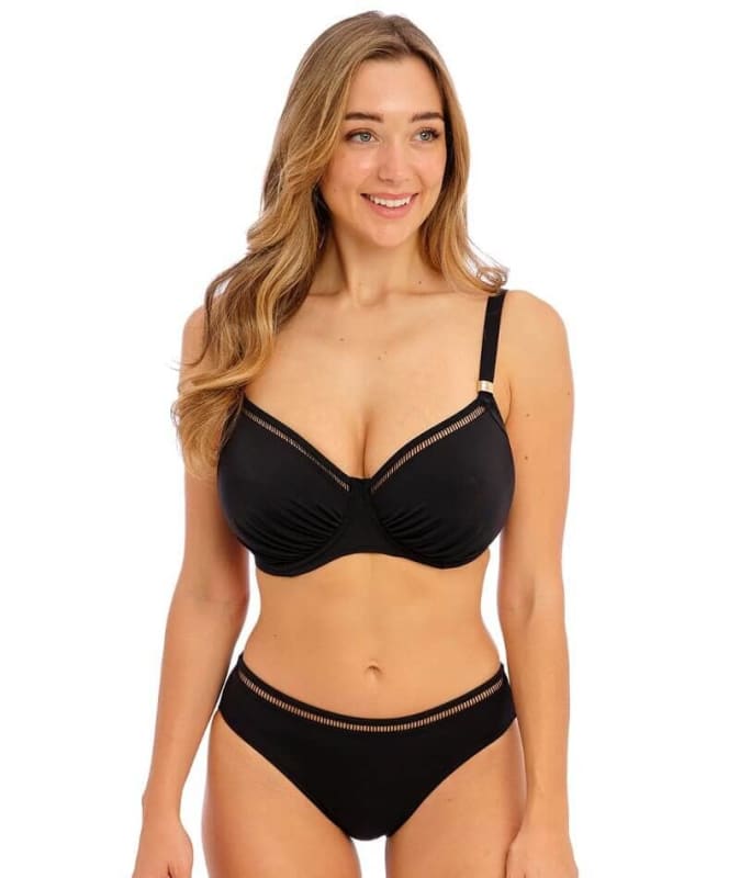 Fantasie Swim East Hampton Underwire Gathered Full Cup Bikini Top - Black Swim