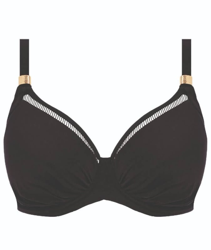 Fantasie Swim East Hampton Underwire Gathered Full Cup Bikini Top - Black Swim 