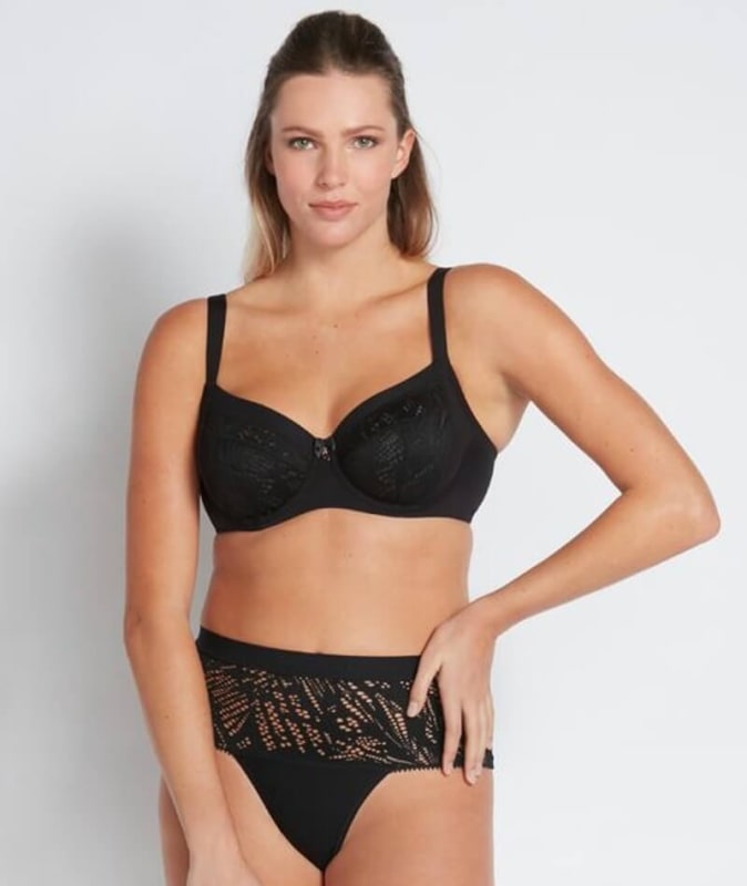 Fayreform The Minimalist High Cut Brief - Black Knickers