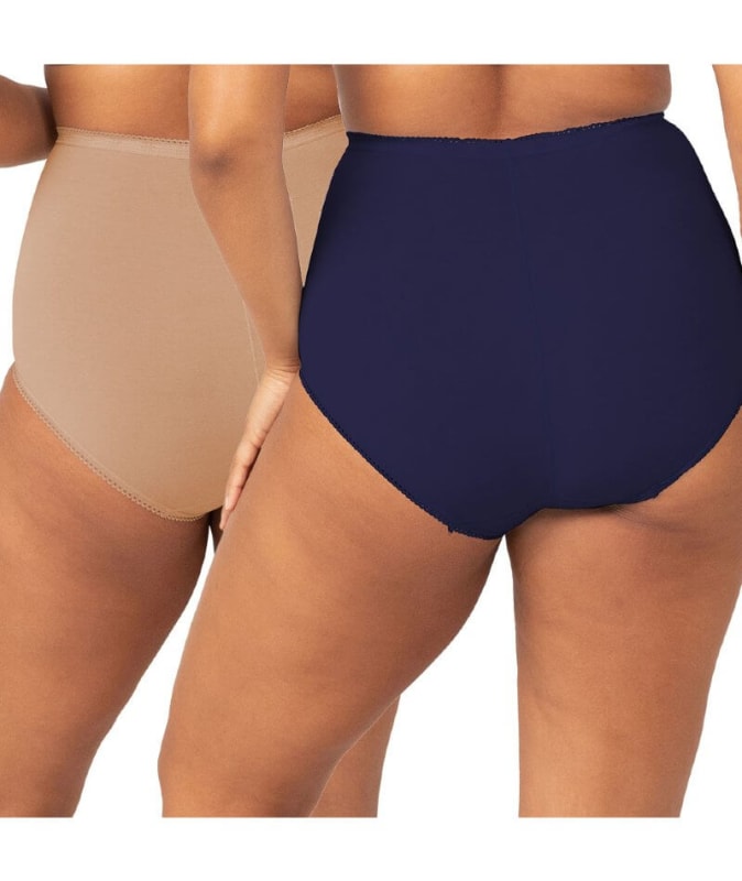 Sloggi Maxi Brief 2 Pack - Blusher Beige/Navy Knickers