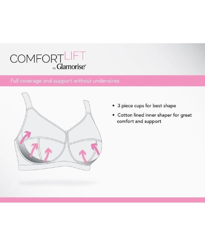 Glamorise Magic Lift With Posture Support Non-Underwired - White Bras 
