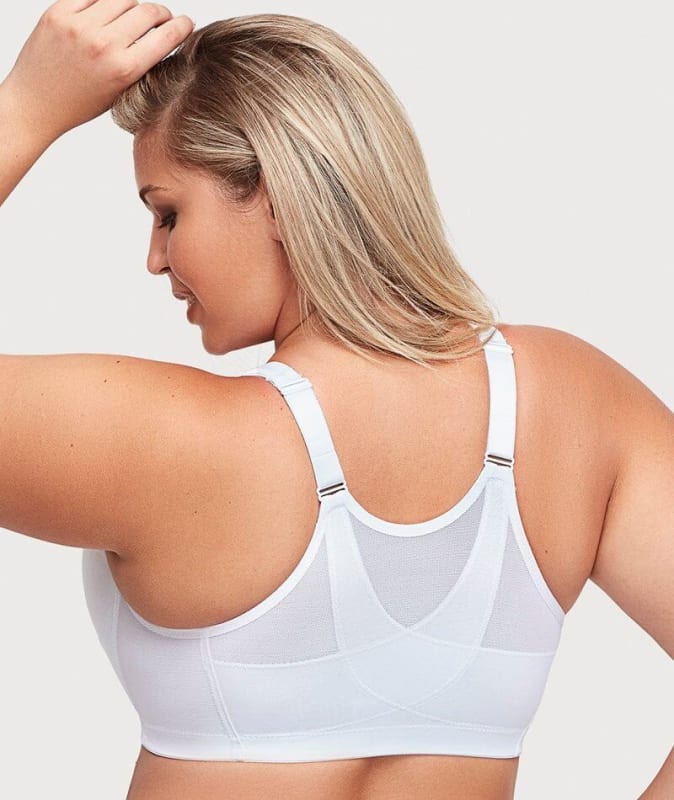 Glamorise MagicLift Front-Closure Posture Back Wire-free Bra - White Bras 