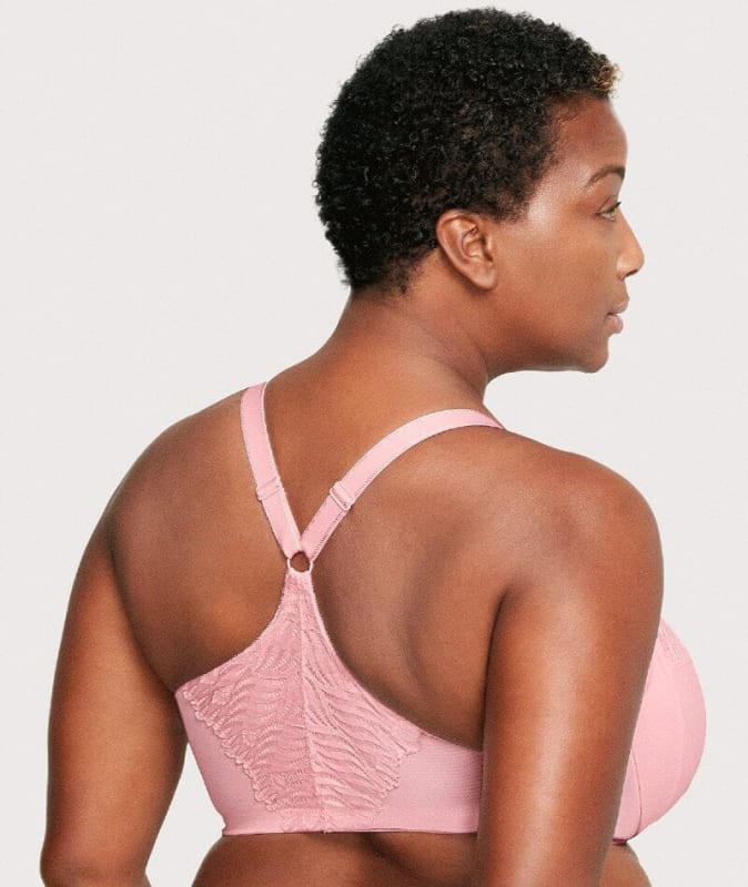 Glamorise Front-Closure T-Back WonderWire Bra - Blush Bras 