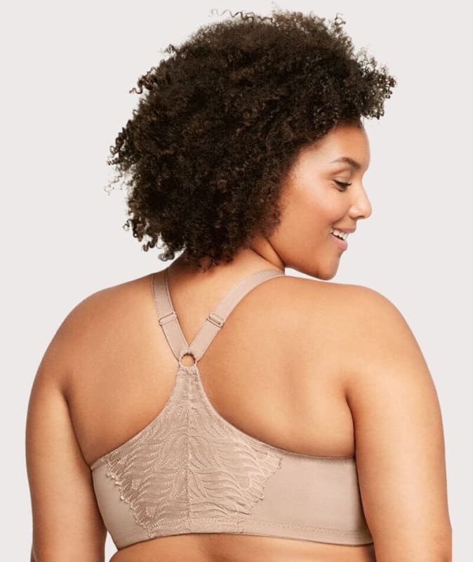 Glamorise Front-Closure T-Back WonderWire Bra - Cafe Bras
