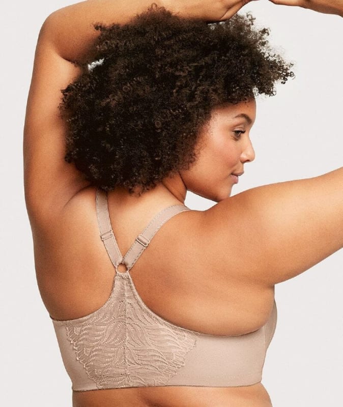 Glamorise Front-Closure T-Back WonderWire Bra - Cafe Bras 