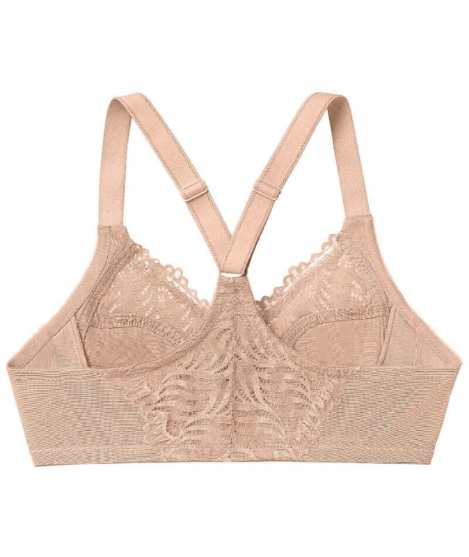 Glamorise Front-Closure T-Back WonderWire Bra - Cafe Bras