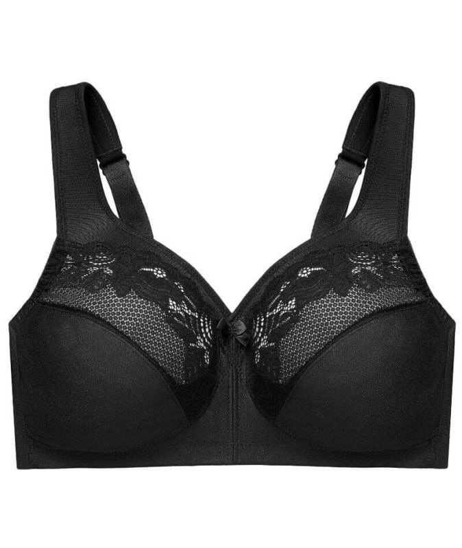 Glamorise MagicLift Minimizer Wire-free Bra - Black Bras 
