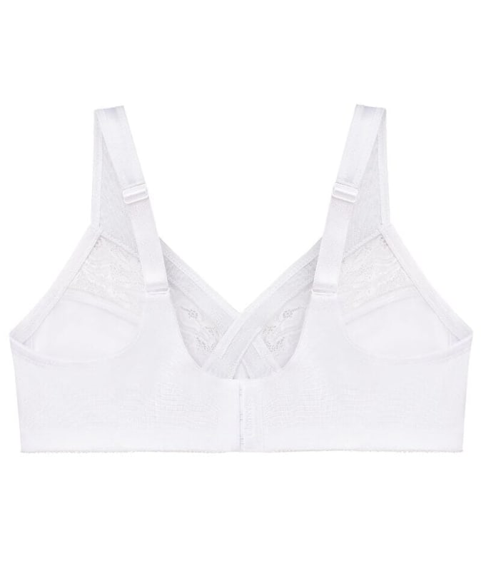 Glamorise MagicLift Minimizer Wire-free Bra - White Bras 