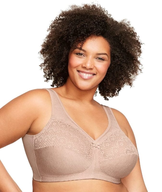 Glamorise MagicLift Moisture Control Wire-free Bra - Cafe Bras 