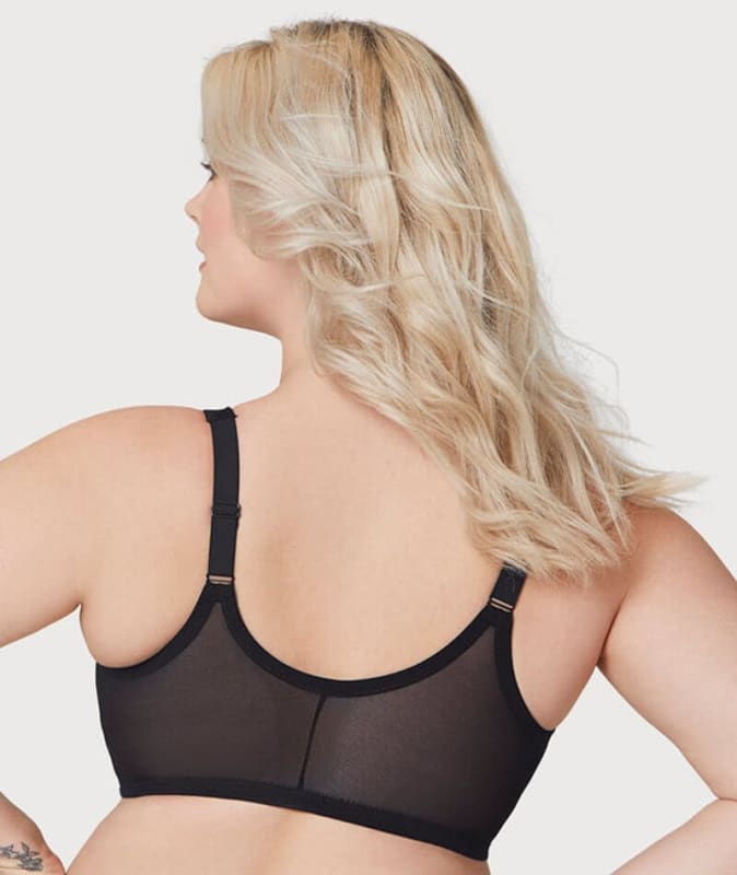 Glamorise MagicLift Natural Shape Front-Closure Bra - Black Bras 