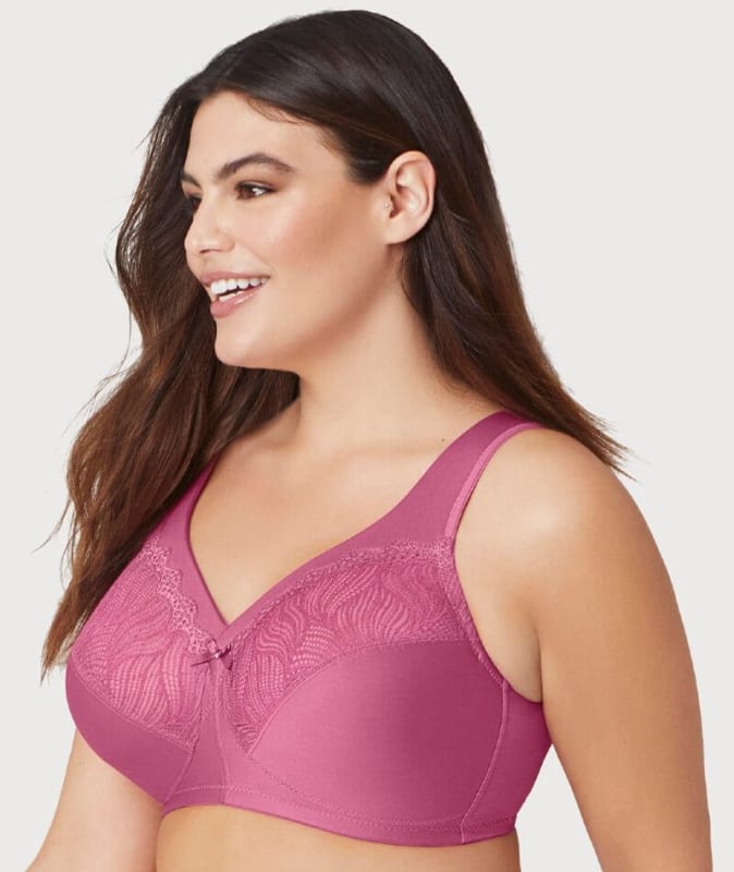 Glamorise MagicLift Natural Shape Support Wire-free Bra - Red Violet Bras 