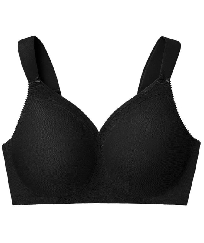 Glamorise MagicLift Seamless Support Wire-free T-Shirt Bra - Black Bras