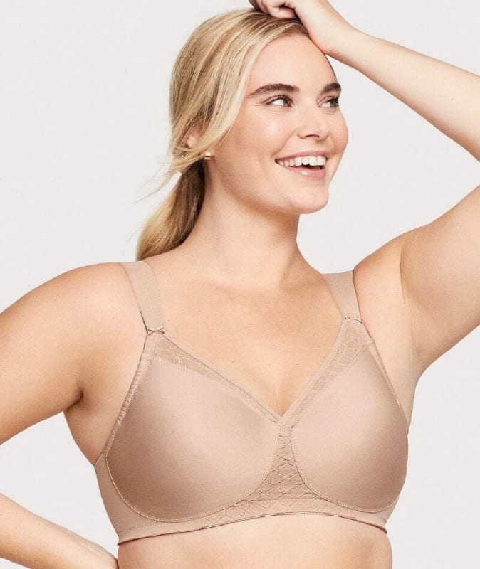 Glamorise MagicLift Seamless Support Wire-free T-Shirt Bra - Cafe Bras 