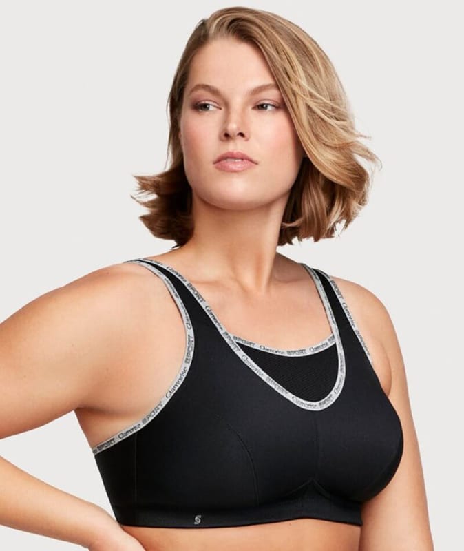 Glamorise No-Bounce Camisole Sports Bra - Black Bras