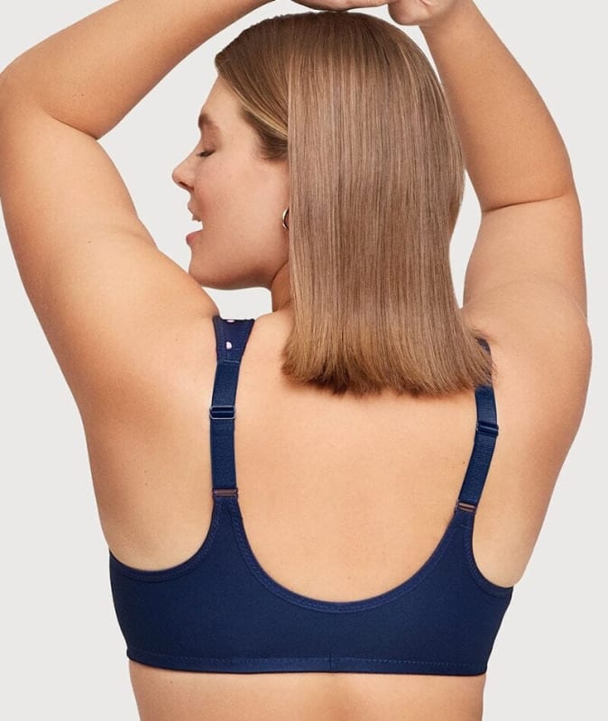 Glamorise WonderWire Front-Closure Bra - Navy Print Bras 