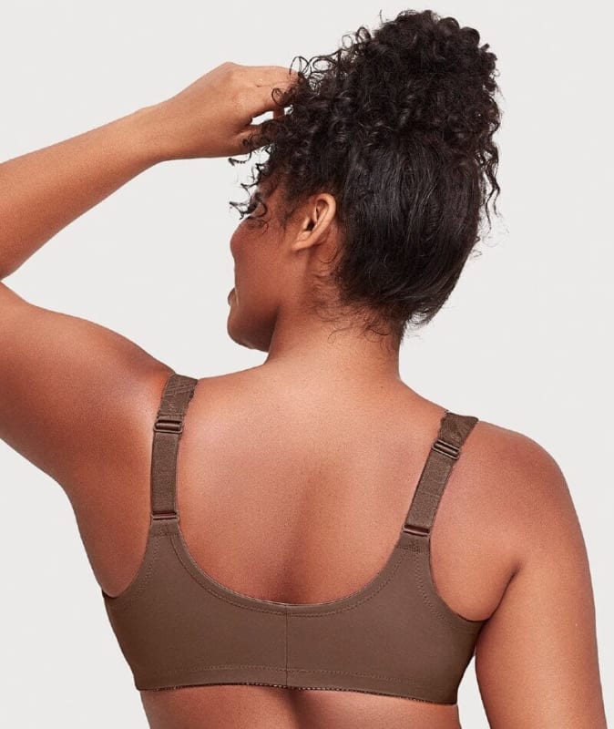 Glamorise WonderWire Front-Closure Stretch Lace Bra - Mocha Bras