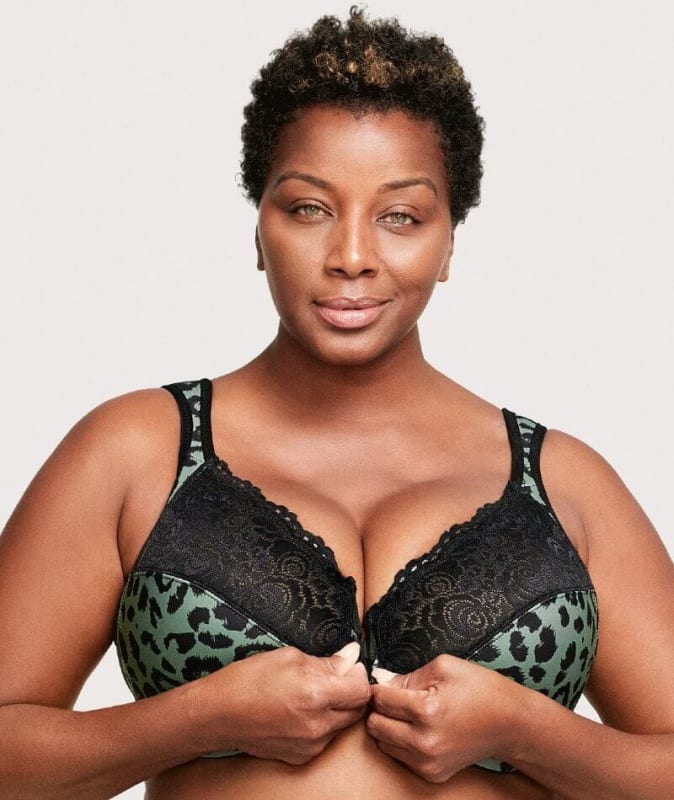 Glamorise WonderWire Front-Closure Bra - Centennial Leopard Bras 