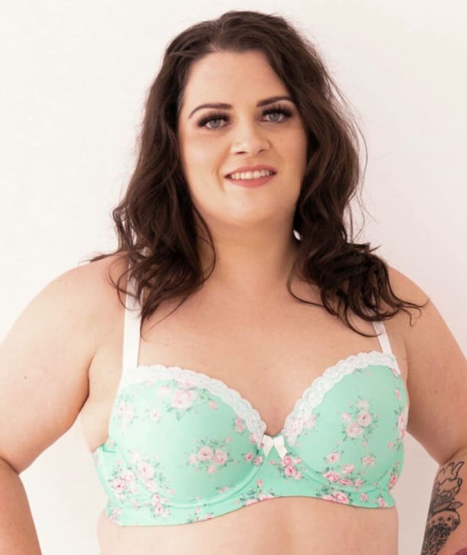 Lady Emprezz Laverne Underwire Contour Bra - Aqua Vintage Bras