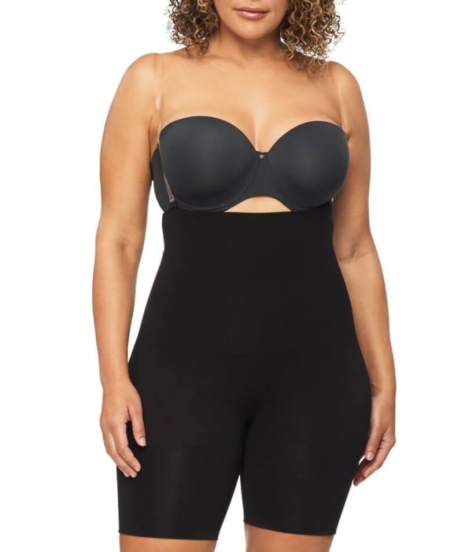 Nancy Ganz Bamboo Essentials High Waisted Thigh Shaper Short - Black Shapewear