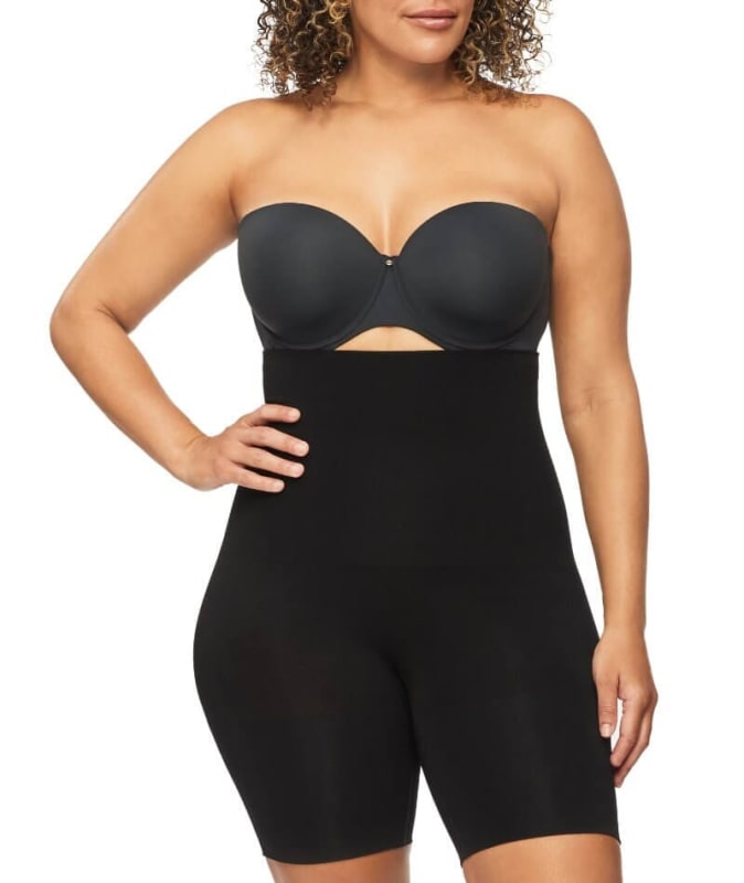 Nancy Ganz Bamboo Essentials High Waisted Thigh Shaper Short - Black Shapewear