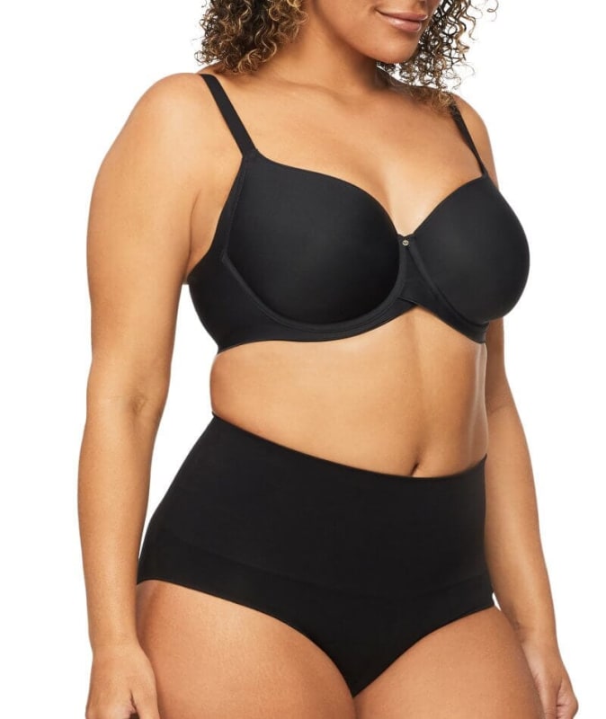 Nancy Ganz Bamboo Essentials Waisted Brief - Black Shapewear