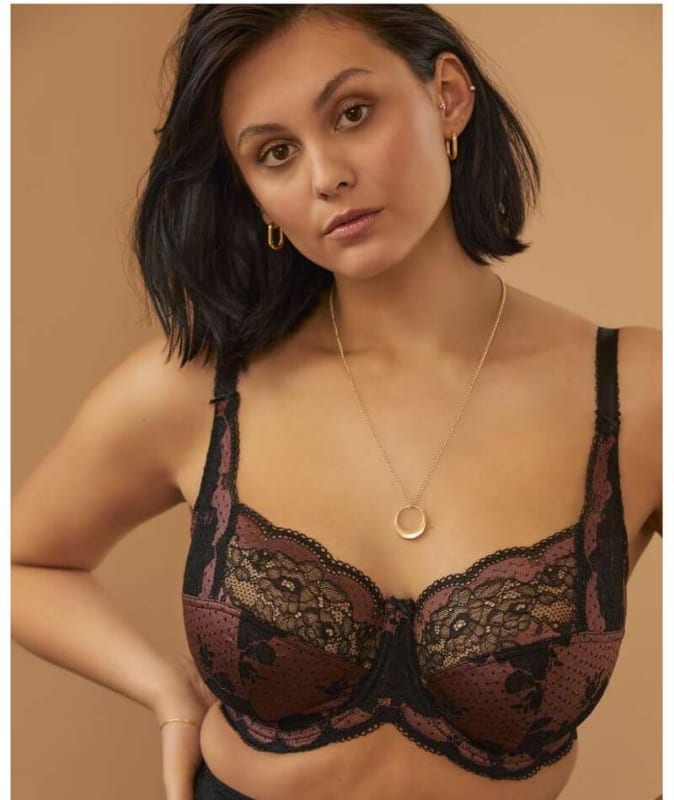 Panache Clara Full Cup Underwire Bra - Black/Fig Bras