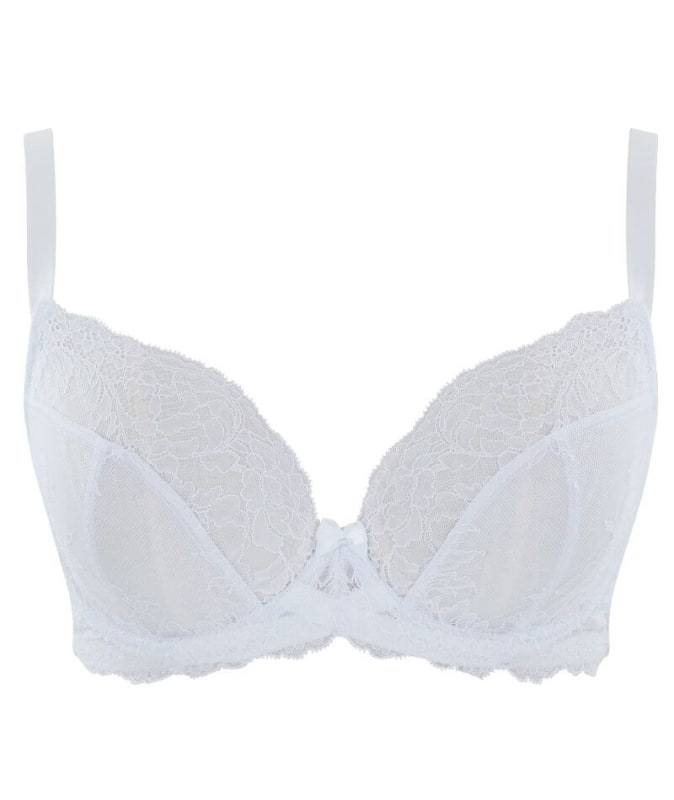 Panache Ana Underwired Plunge Bra - White Bras 