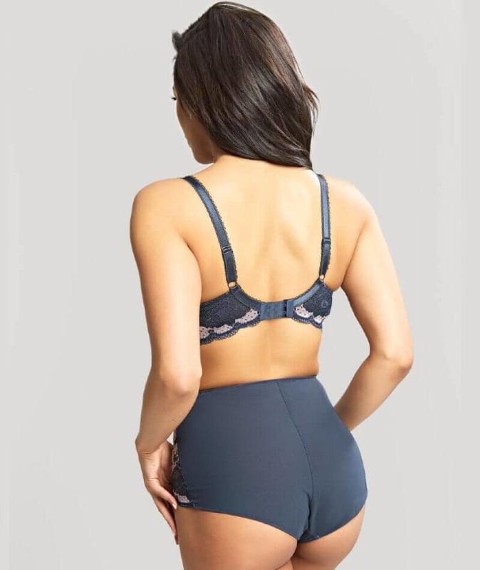 Panache Clara High Waist Brief - Navy Pearl Knickers
