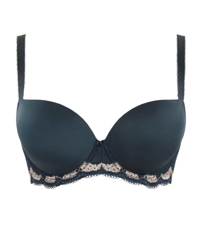 Panache Clara Moulded Sweetheart Underwire Bra - Navy Pearl Bras