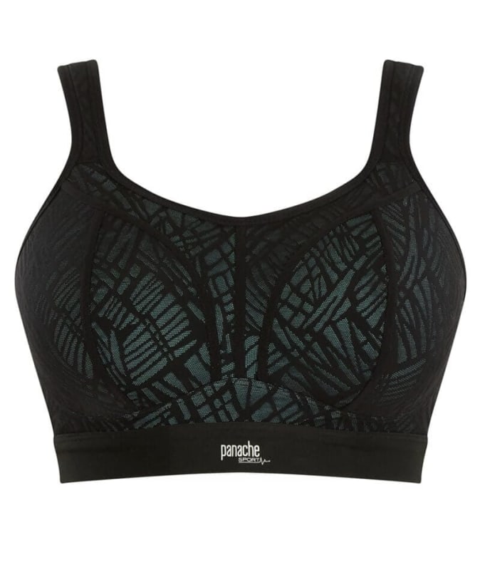 Panache Sport Wire-free Sports Bra - Black/Ice Blue Bras