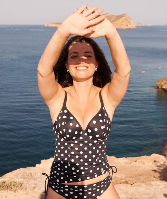 Panache Swimwear Anya Riva Spot Balconnet Wired Tankini - Navy/Vanila Swim