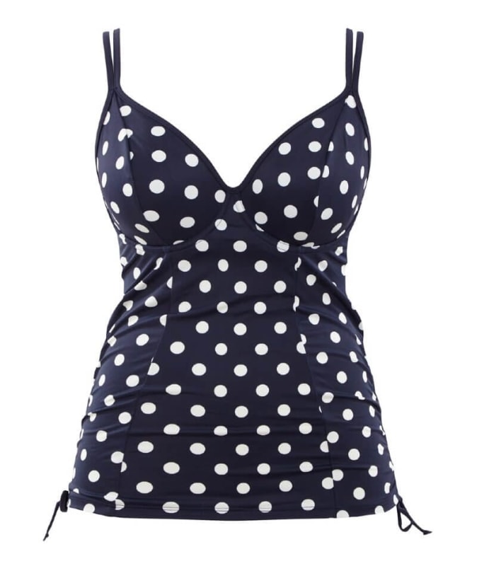 Panache Swimwear Anya Riva Spot Balconnet Wired Tankini - Navy/Vanila Swim