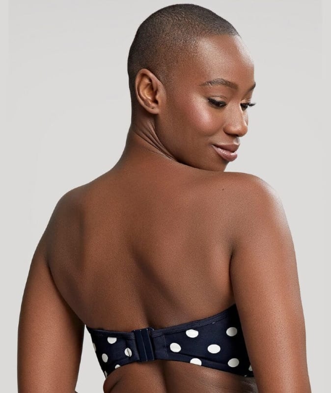 Panache Swimwear Anya Riva Spot Twist Bandeau Bikini - Navy/Vanila Swim