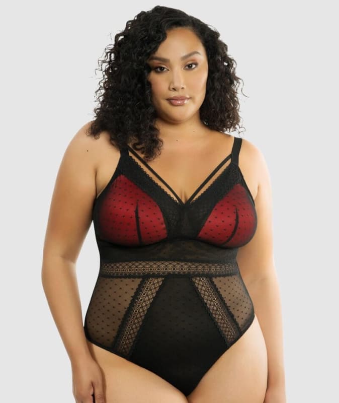 Parfait Mia Dot Plus Bodysuit - Black Bodysuits & Basques