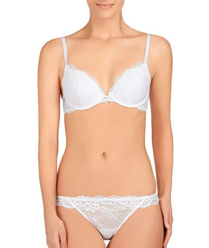 Pleasure State My Fit Lace FMO Push-Up Plunge Bra - White Bras 