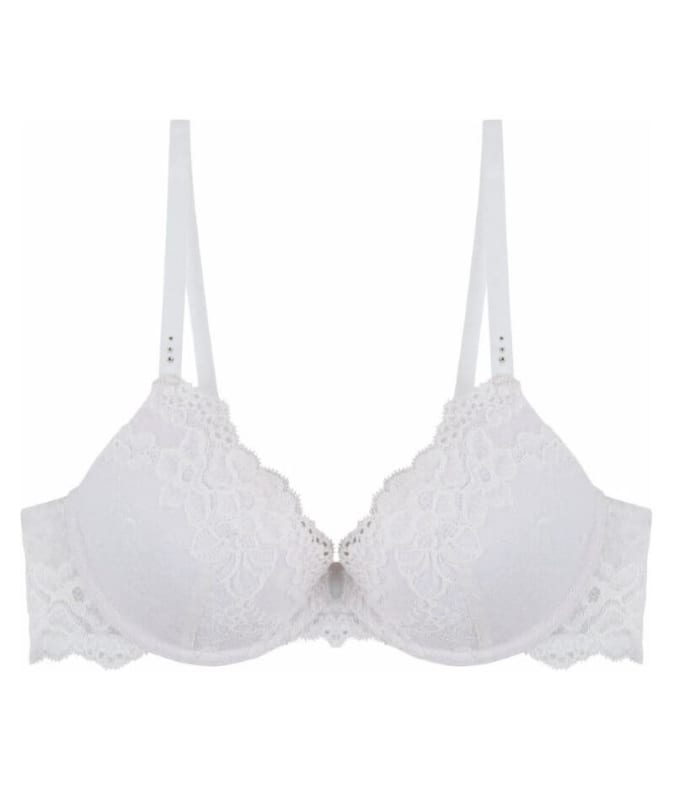 Pleasure State My Fit Lace FMO Push-Up Plunge Bra - White Bras