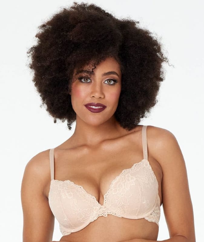 Pleasure State My Fit Lace Push Up Plunge Bra - Frappe Bras