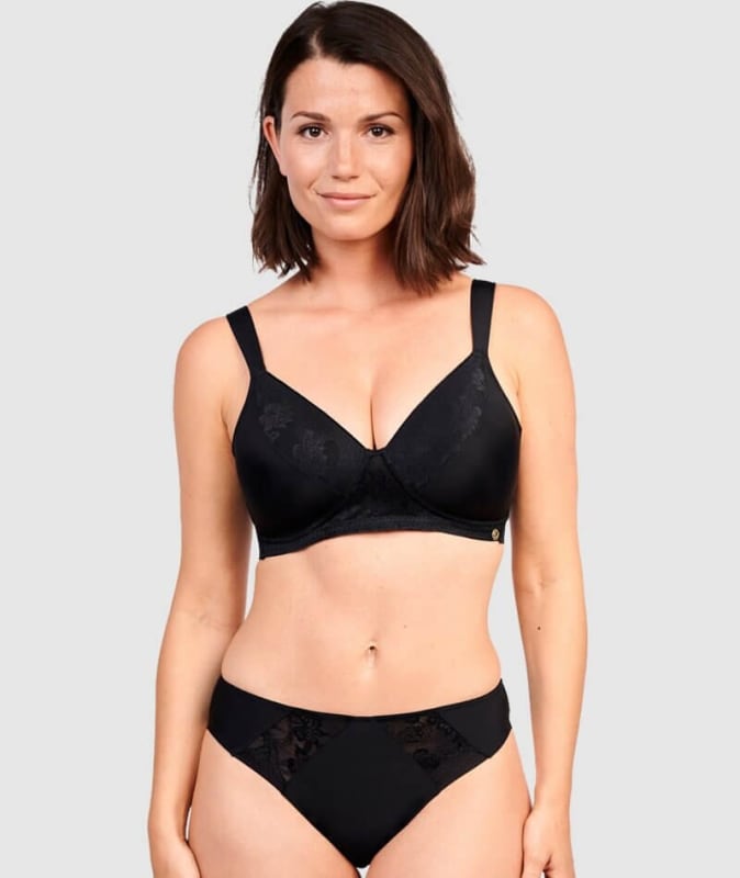 Sans Complexe Perfect Shape Wide Strap Wire-free Padded Bra - Black Bras 