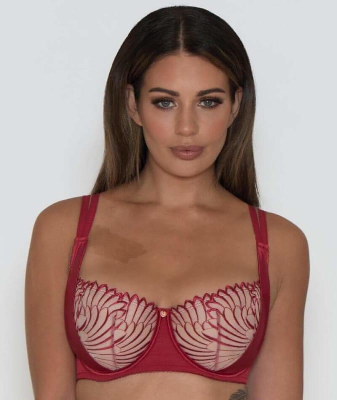 Scantilly Fallen Angel Balcony Bra - Garnet Red Bras