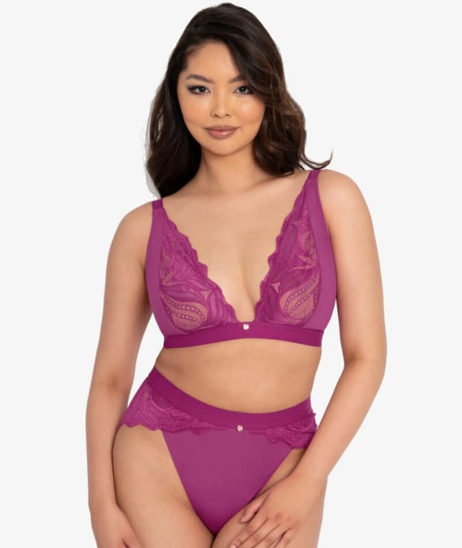 Scantilly Indulgence High Waist Brief - Orchid/Latte Knickers 