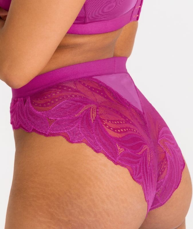 Scantilly Indulgence High Waist Brief - Orchid/Latte Knickers 