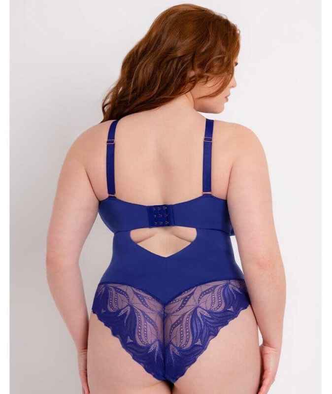Scantilly Indulgence Stretch Lace Bodysuit - Ultraviolet Blue Bodysuits & Basques