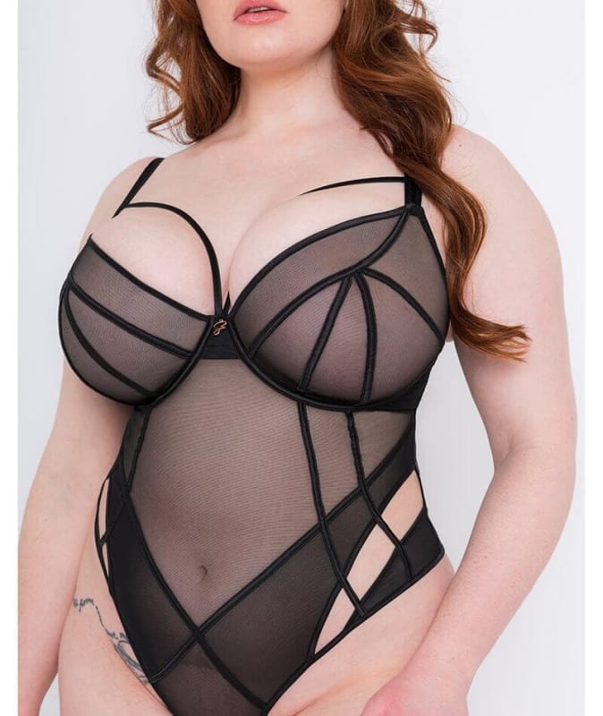 Scantilly Senses Plunge Bodysuit - Black Bodysuits & Basques