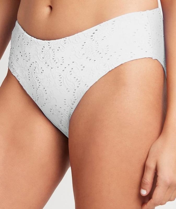 Sea Level Chantilly Mid Bikini Brief - White Swim 