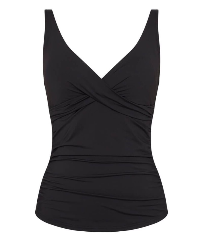 Sea Level Eco Essentials Cross Front Singlet Top - Black Swim 