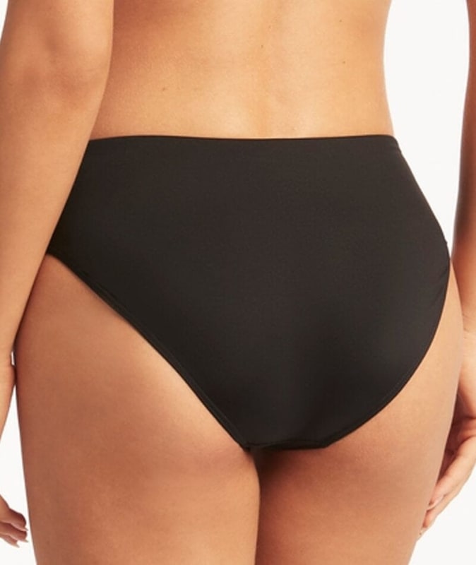 Sea Level Eco Essentials Mid Bikini Brief - Black Swim