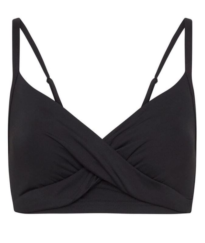 Sea Level Eco Essentials Twist Front DD-E Cup Bikini Top - Black Swim 