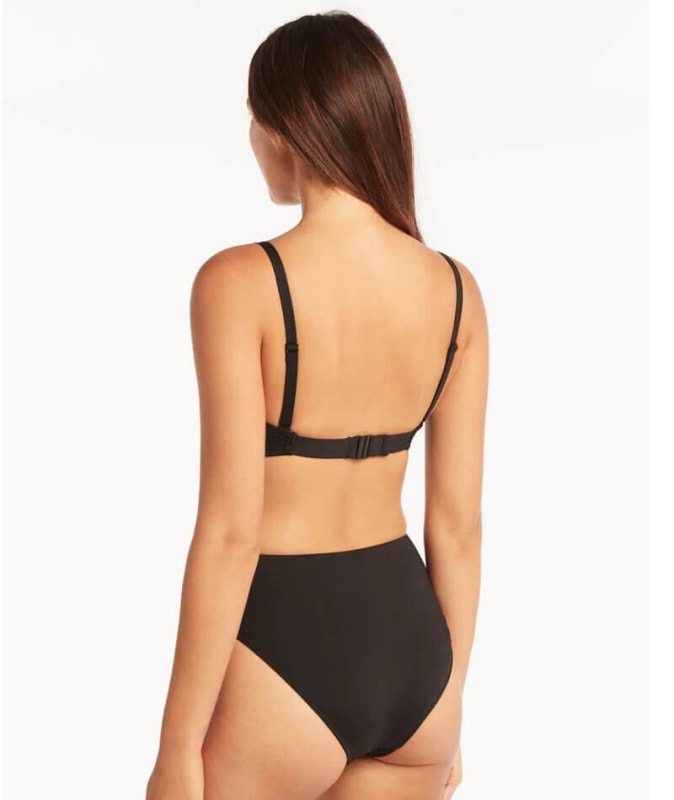 Sea Level Eco Essentials Twist Front DD-E Cup Bikini Top - Black Swim 