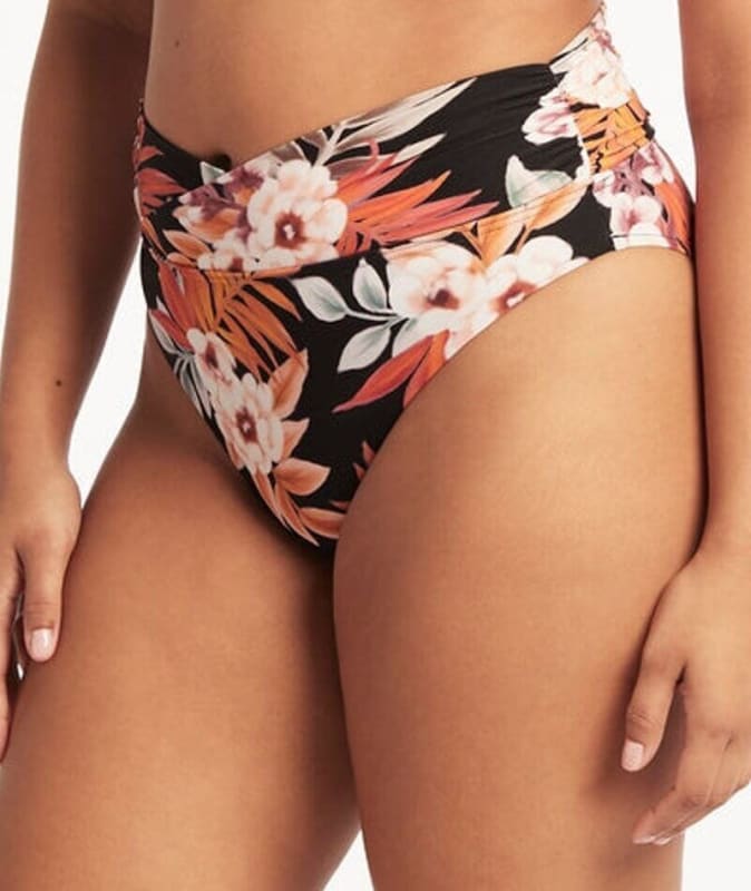 Sea Level Escape Wrap High Waist Brief - Black Swim 
